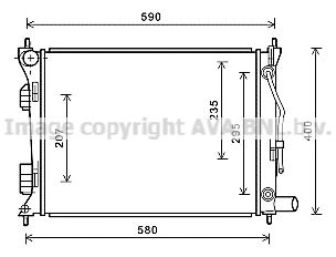 AVA QUALITY COOLING hya2276 -  Радиатор, охлаждение двигателя